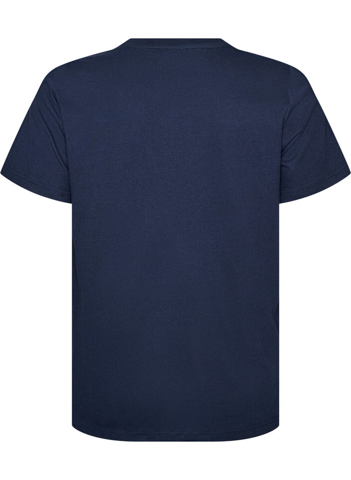 T-shirt en coton bio avec motif ourson, Bleu, Packshot image number 1