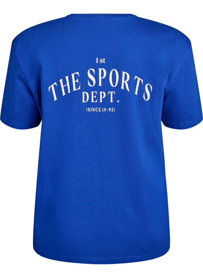T-shirt sportif en coton biologique, Bleu, Packshot image number 1