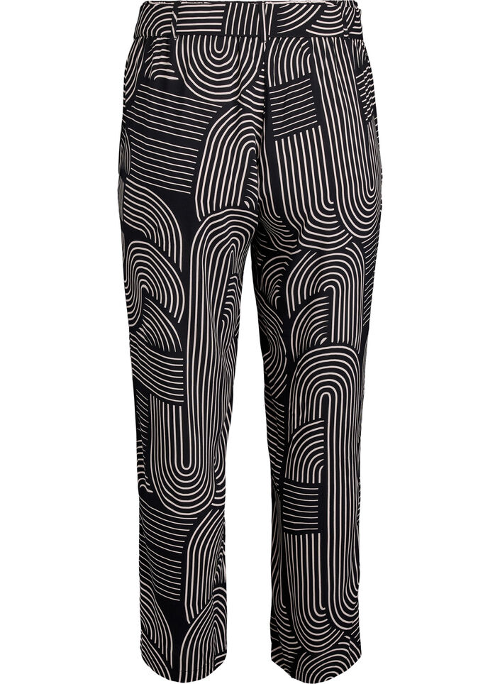Pantalon taille haute en viscose, Noir, Packshot image number 1