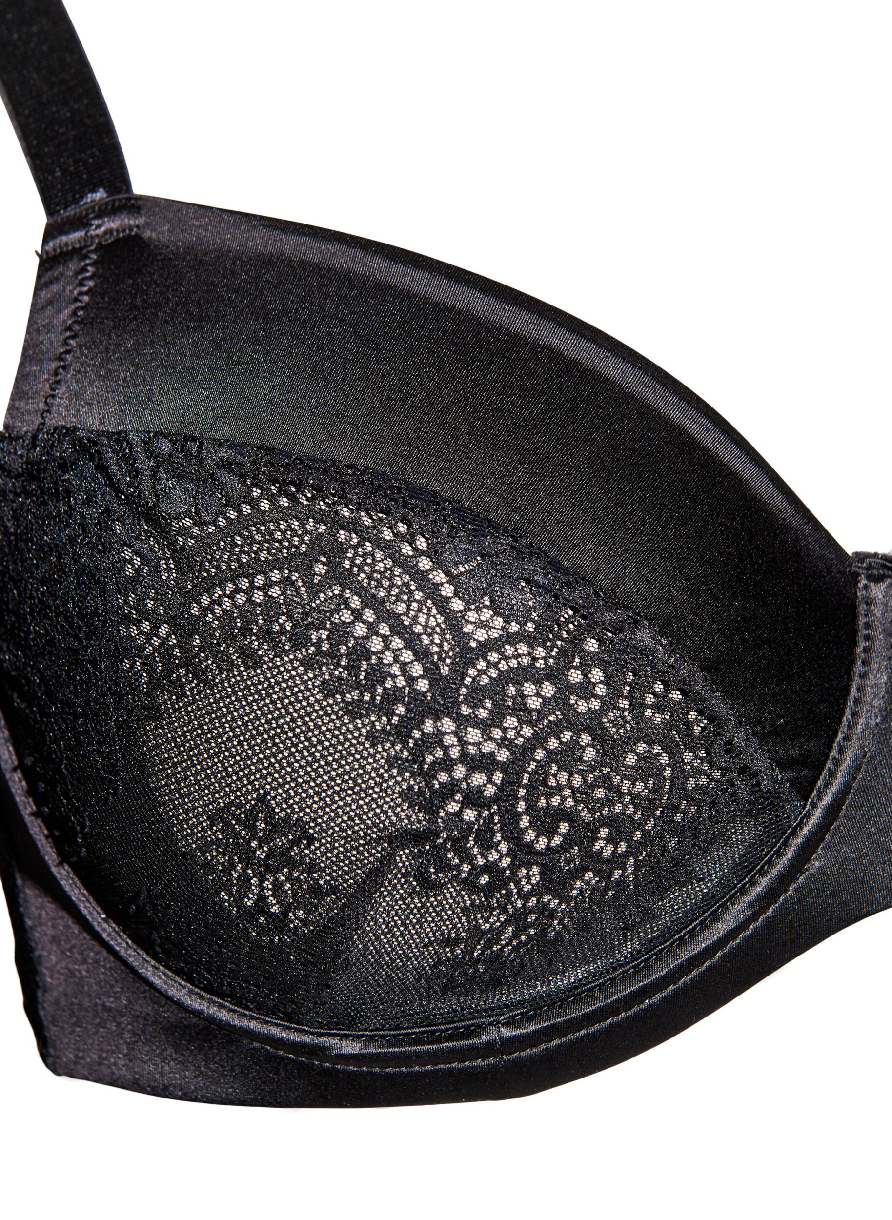 Zizzi Soutien-gorge embo&icirc;tant avec dentelle et microfibre, Noir, Packshot image number 2