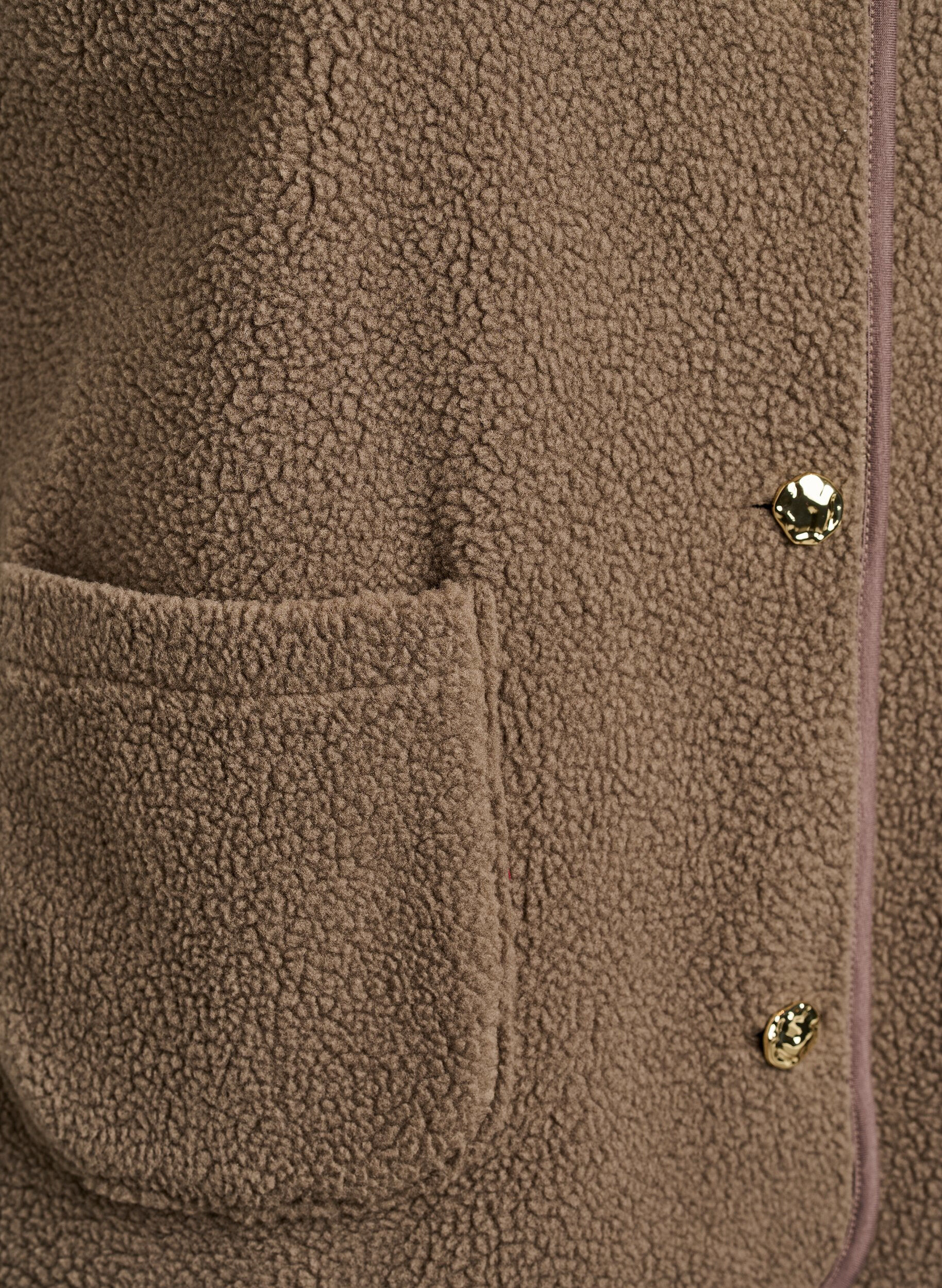 ZizziGilet teddy avec boutons et poches, Marron, Packshot image number 3