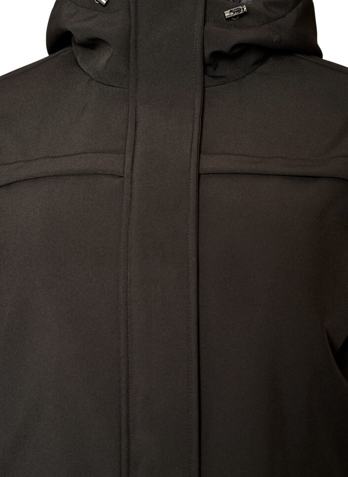Veste softshell r&eacute;sistante &agrave; l'eau avec doublure matelass&eacute;e, Noir, Packshot image number 2