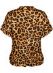 Blouse avec imprim&eacute; l&eacute;opard et volants, Marron, Packshot image number 1