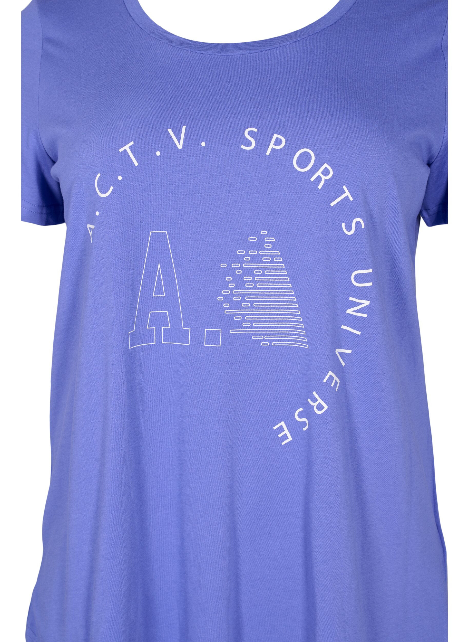 Zizzi T-shirt de sport avec imprim&eacute;, Very Peri A.C.T.V, Packshot image number 2