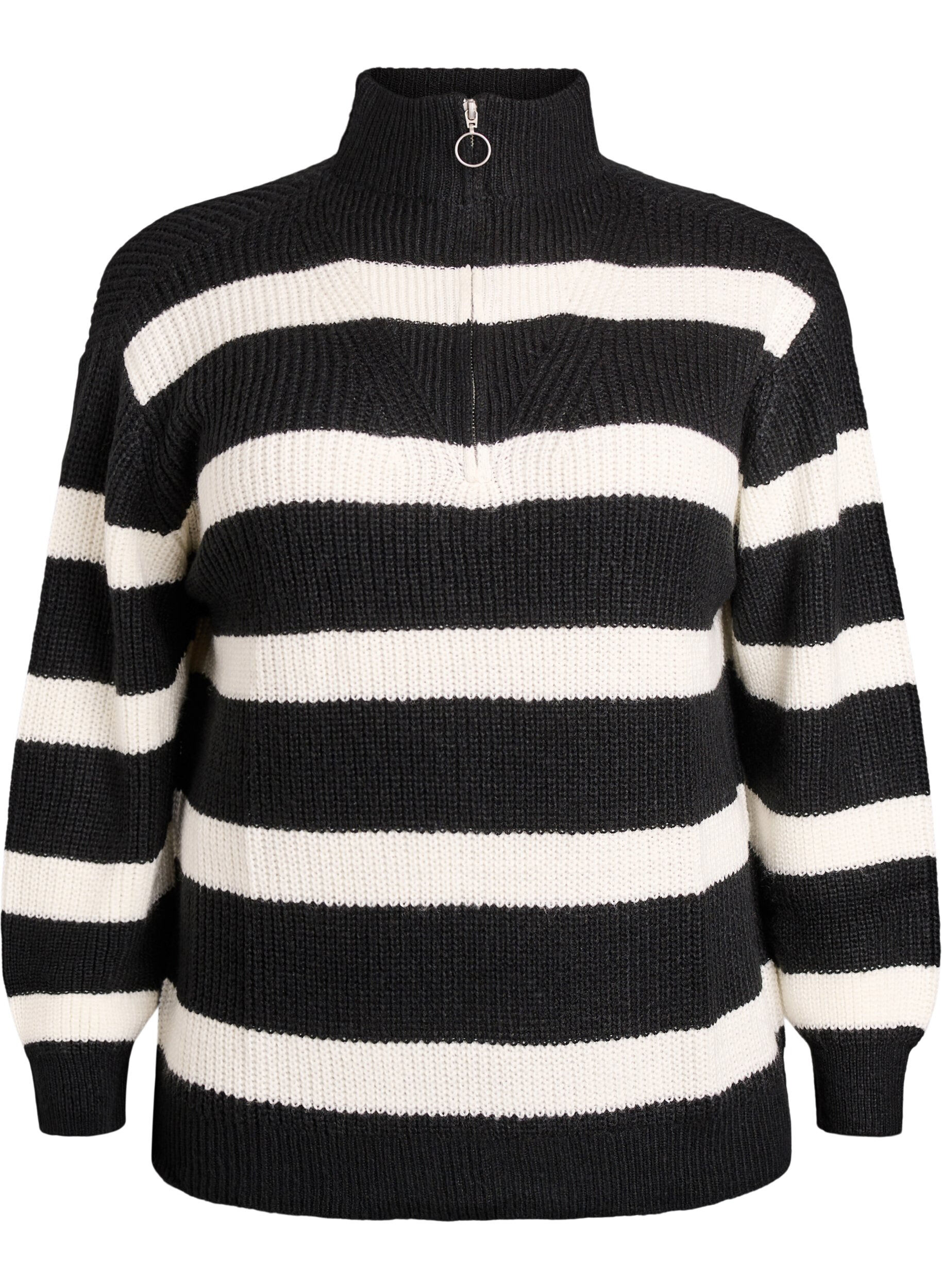 FLASH - Pull en tricot avec col haut et fermeture &eacute;clair