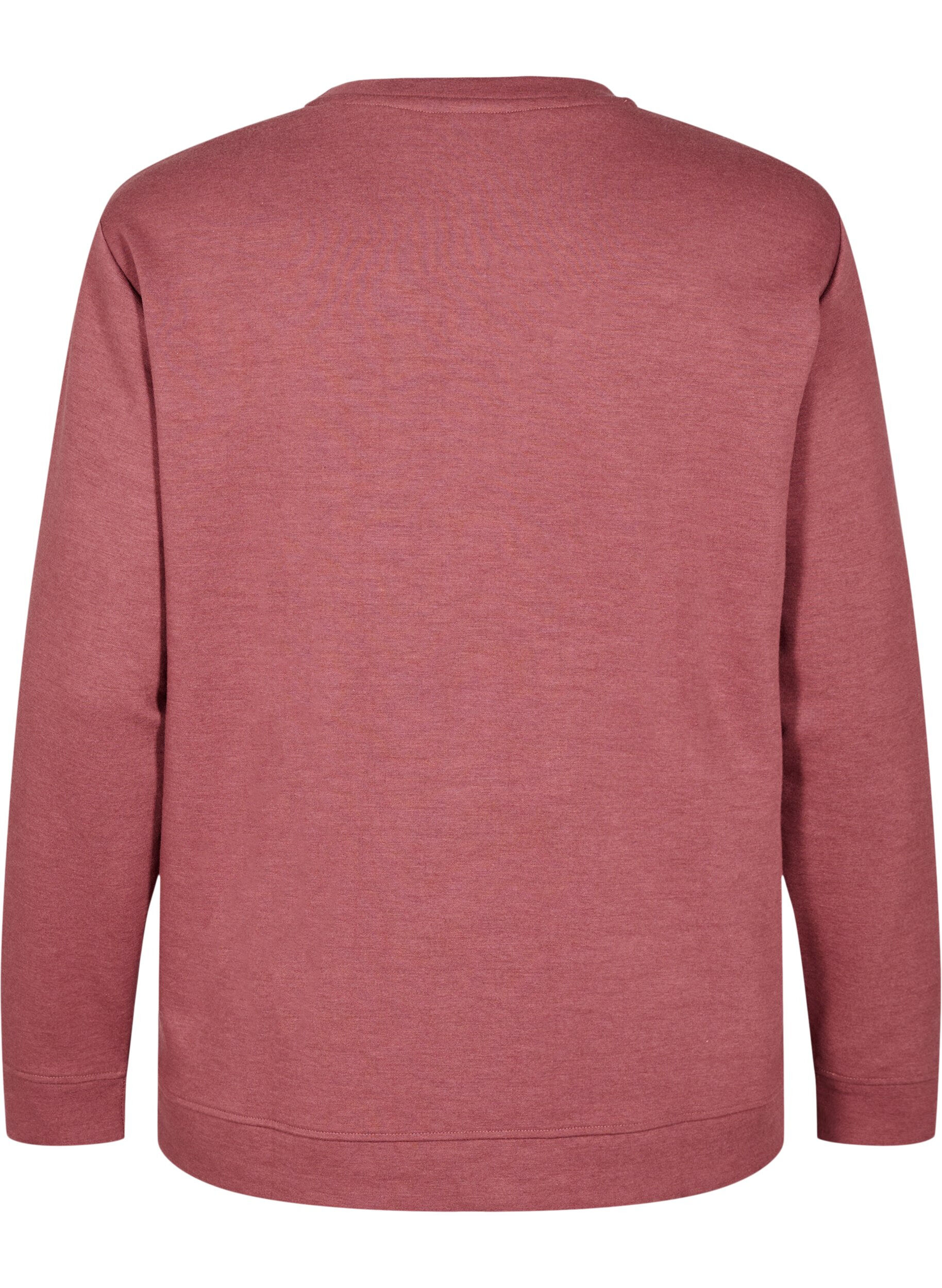 Zizzi Sweat-shirt &agrave; col ras du cou, Marron, Packshot image number 1