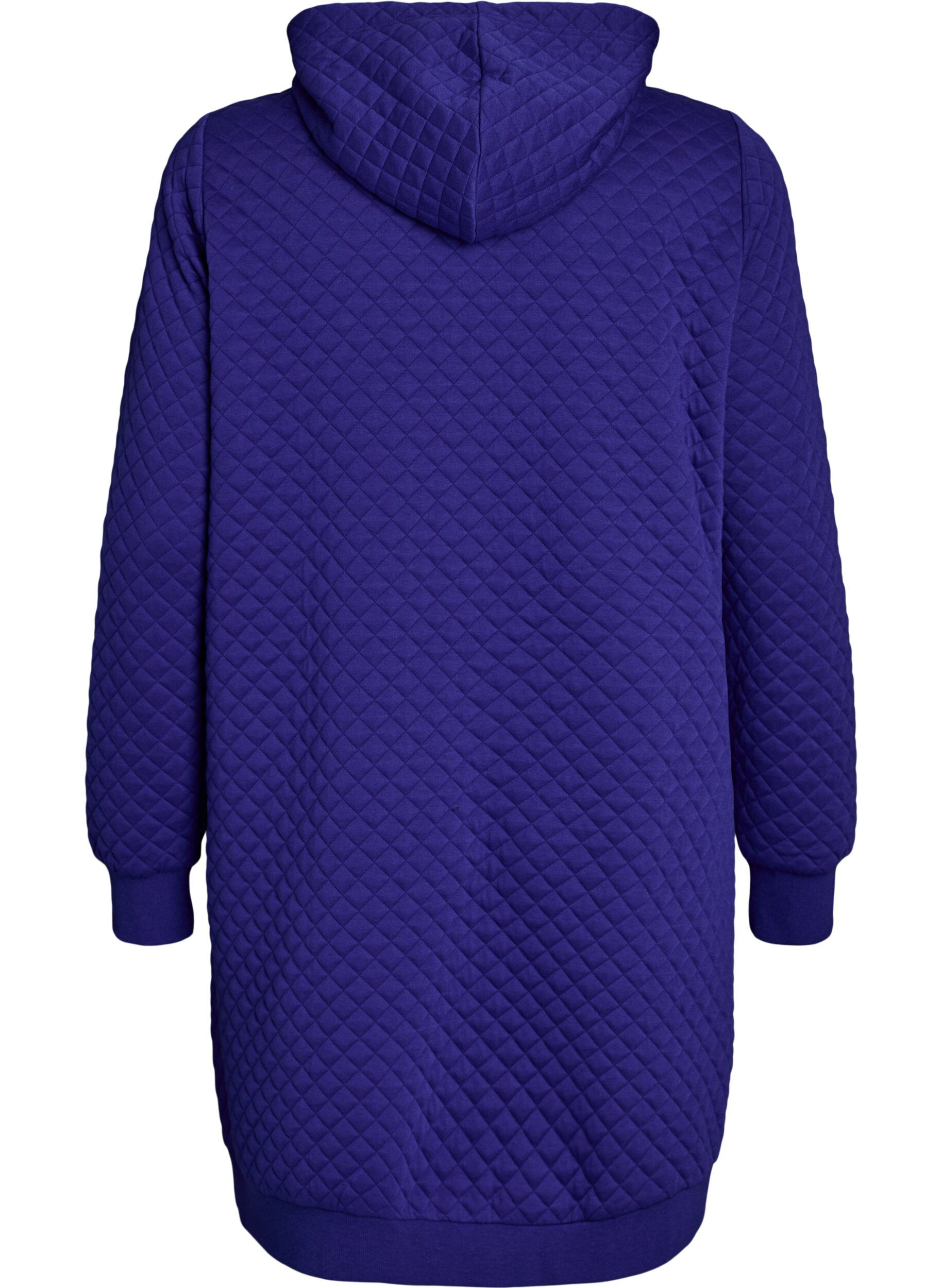 Zizzi Hoodie long matelass&eacute; zipp&eacute; avec poches, Violet, Packshot image number 1