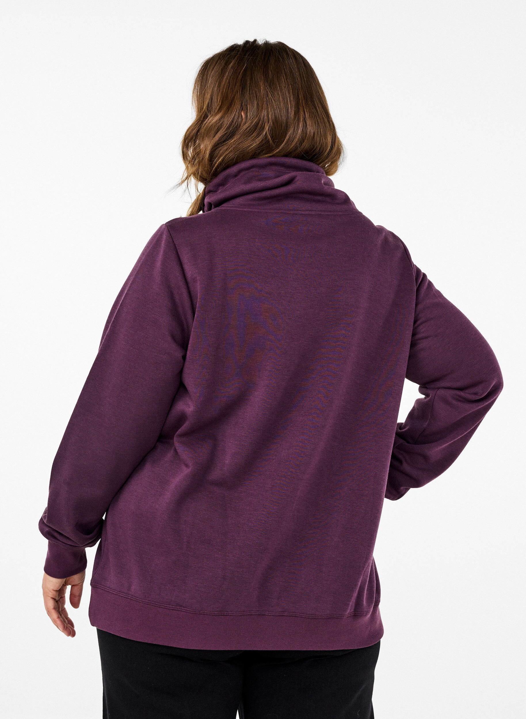 Zizzi FLASH - Sweat-shirt &agrave; col montant, Plum Perfect, Model image number 1
