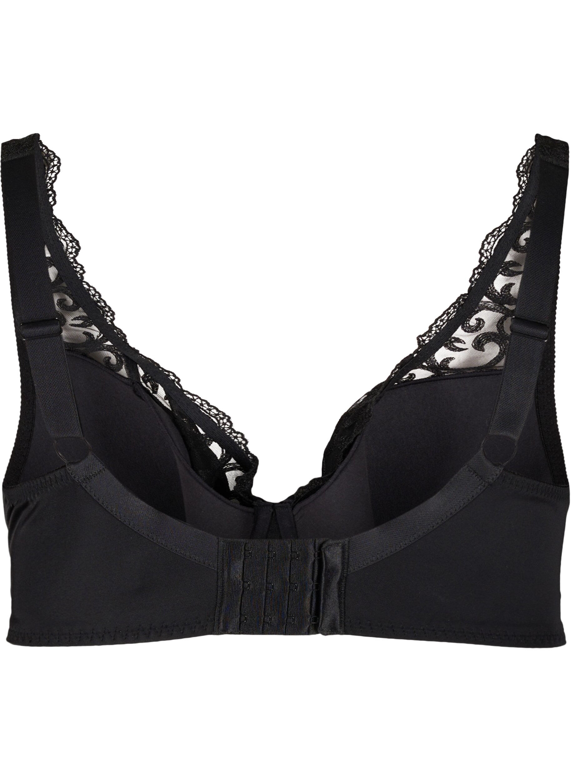 Zizzi Soutien-gorge rembourr&eacute; &agrave; armatures avec dentelle, Black, Packshot image number 1