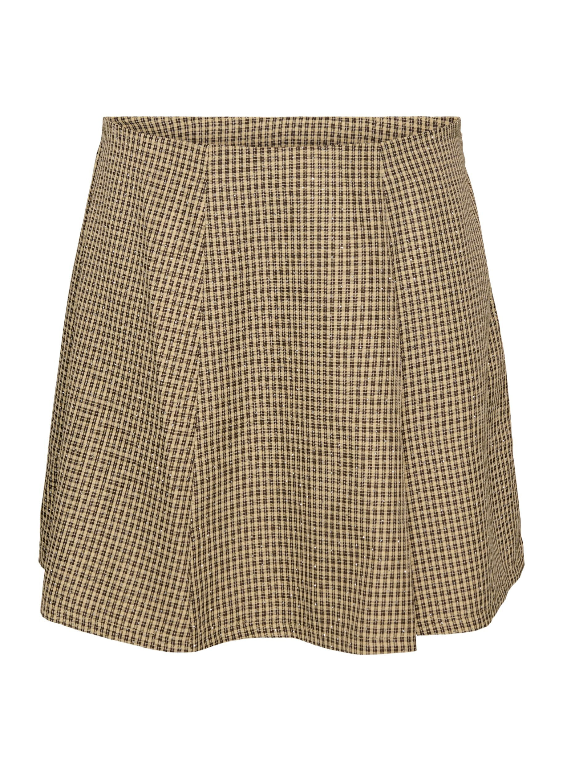 ZizziJupe &agrave; mini-carreaux et strass, Marron, Packshot image number 0