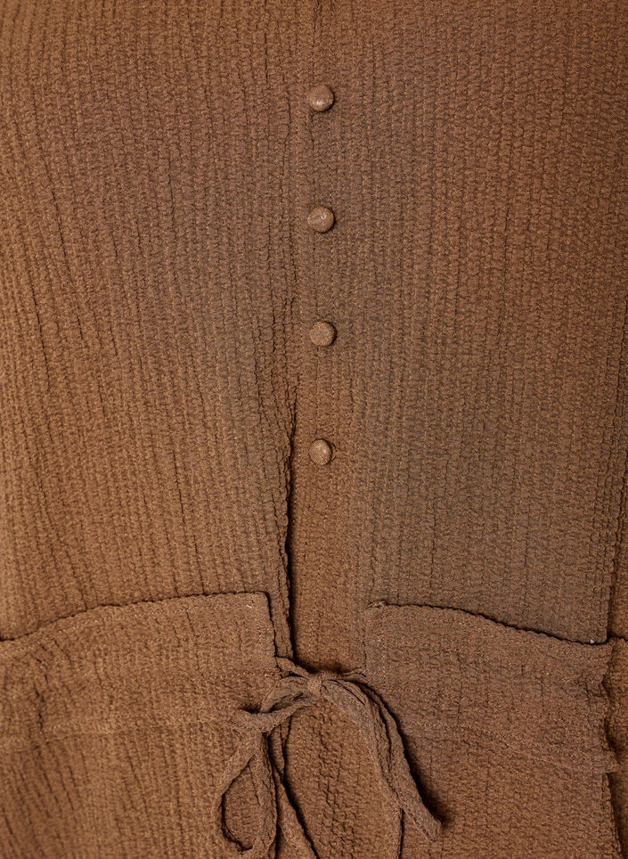 Blouse avec texture et lien &agrave; la taille, Marron, Packshot image number 2