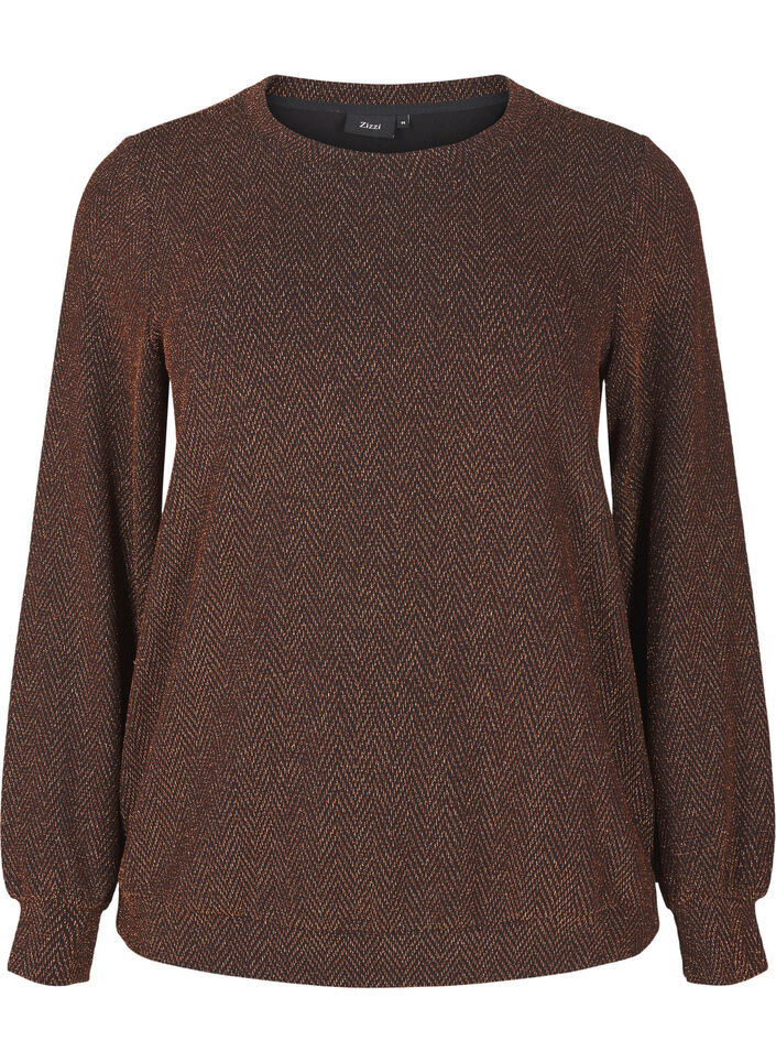 Chemisier avec motif scintillant, Copper ZigzagShimmer, Packshot image number 0