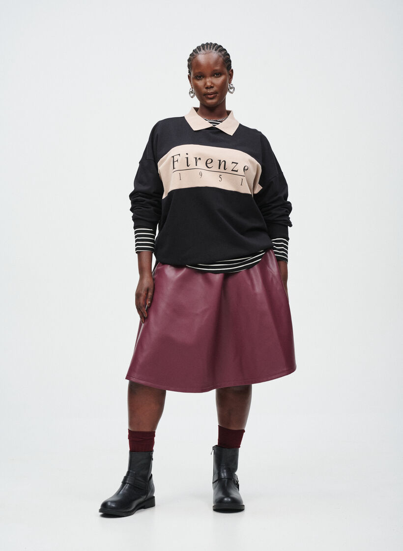 Sweatshirt avec détails polo, , Model