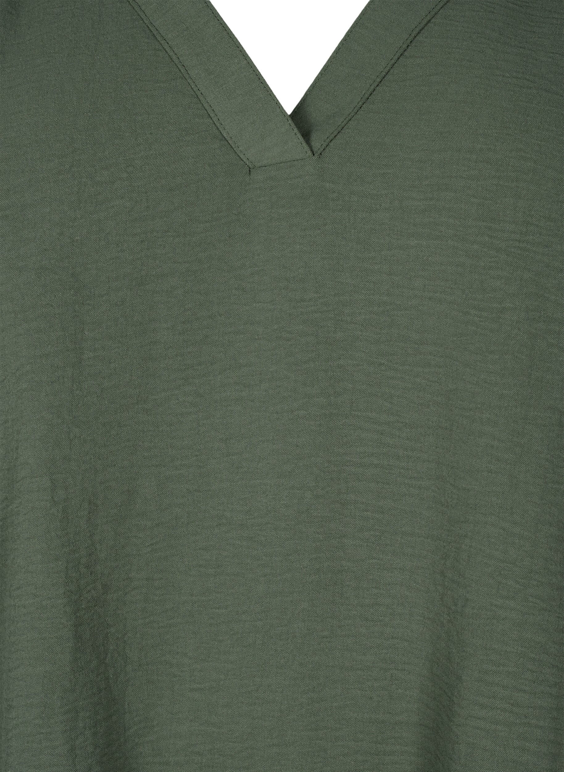 ZizziHaut sans manches effet froiss&eacute;, Vert, Packshot image number 2