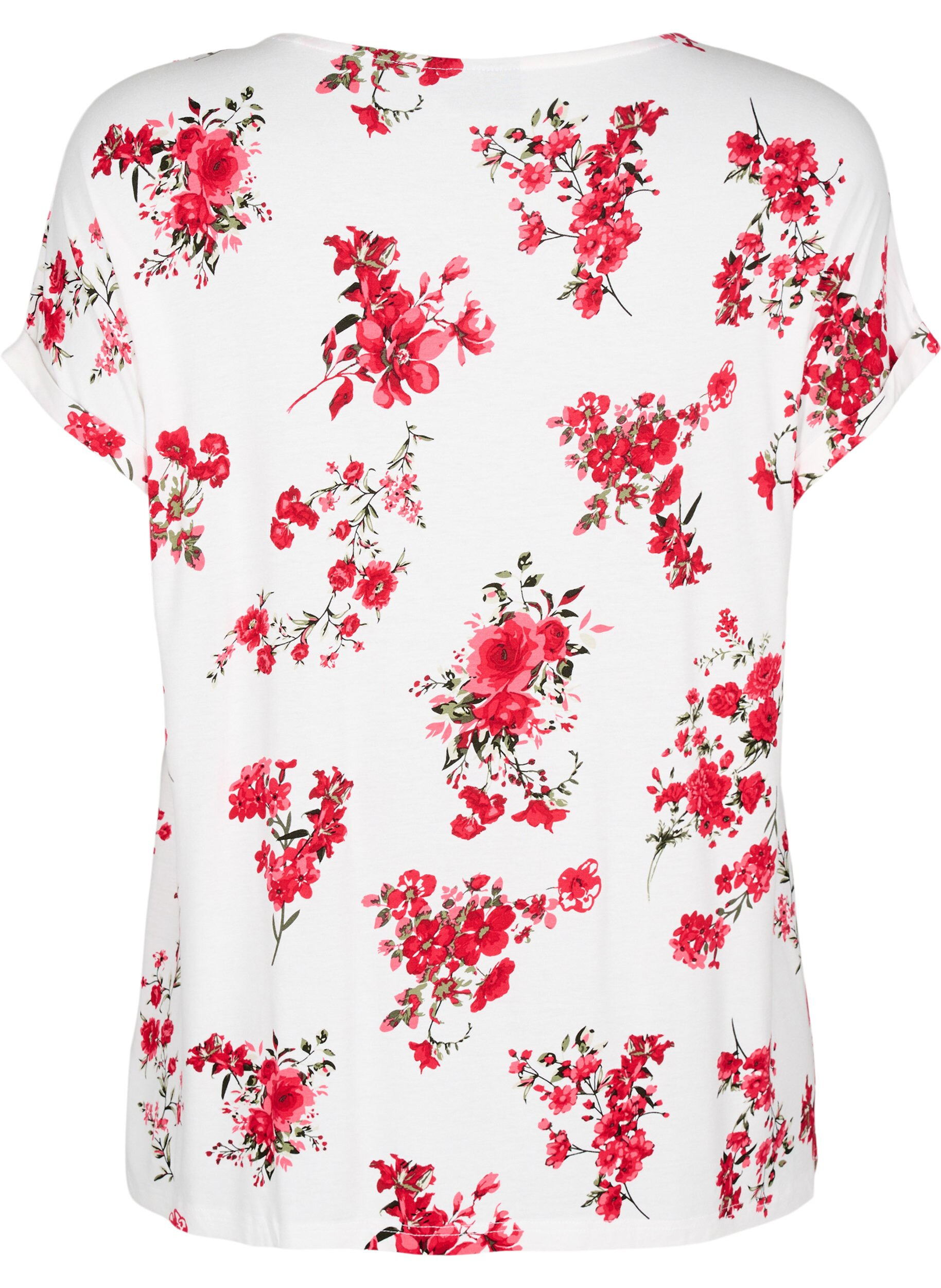 Zizzi T-shirt avec imprim&eacute; floral, Rouge, Packshot image number 1