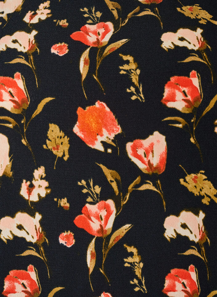 Robe &agrave; manches courtes avec imprim&eacute;, Noir, Packshot image number 2