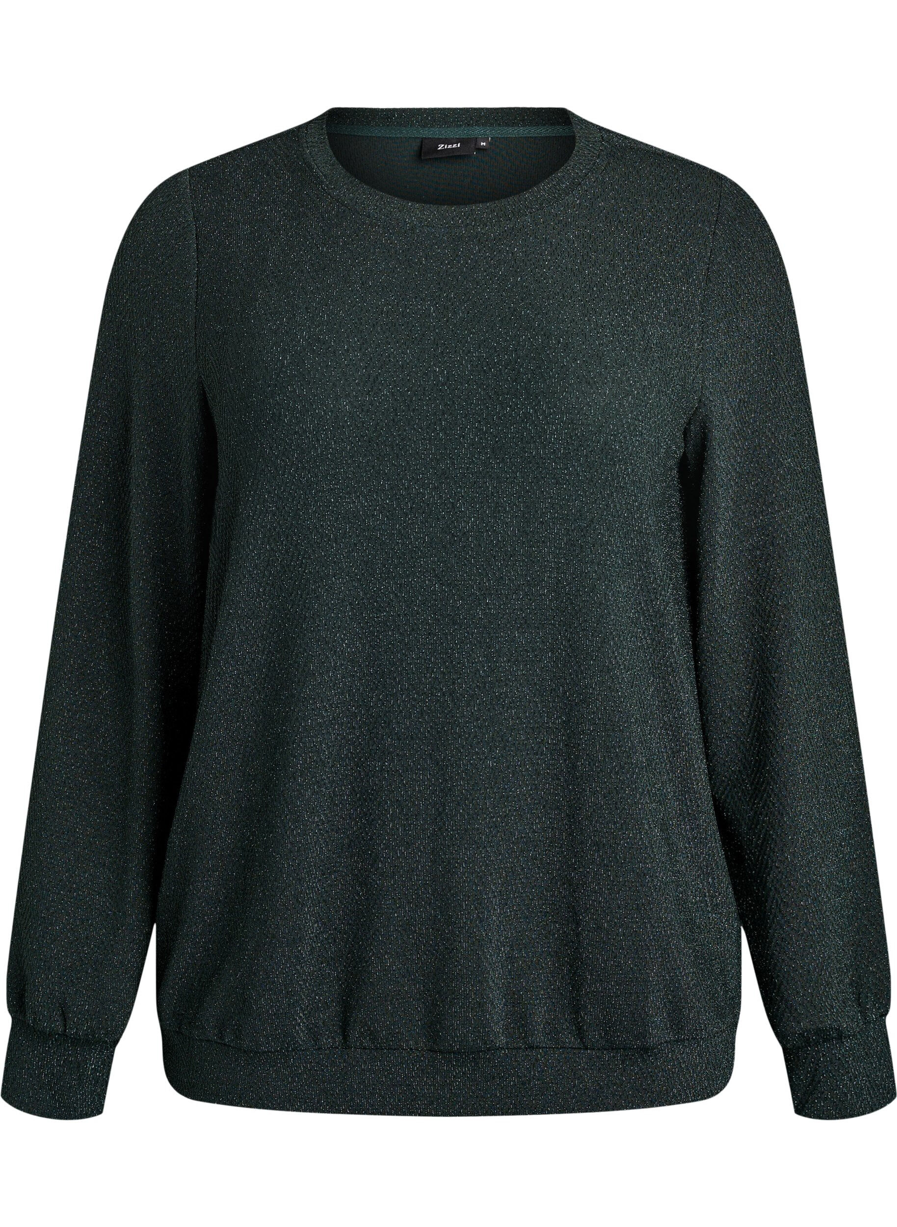 Blouse avec motif &agrave; chevrons et fil paillet&eacute;