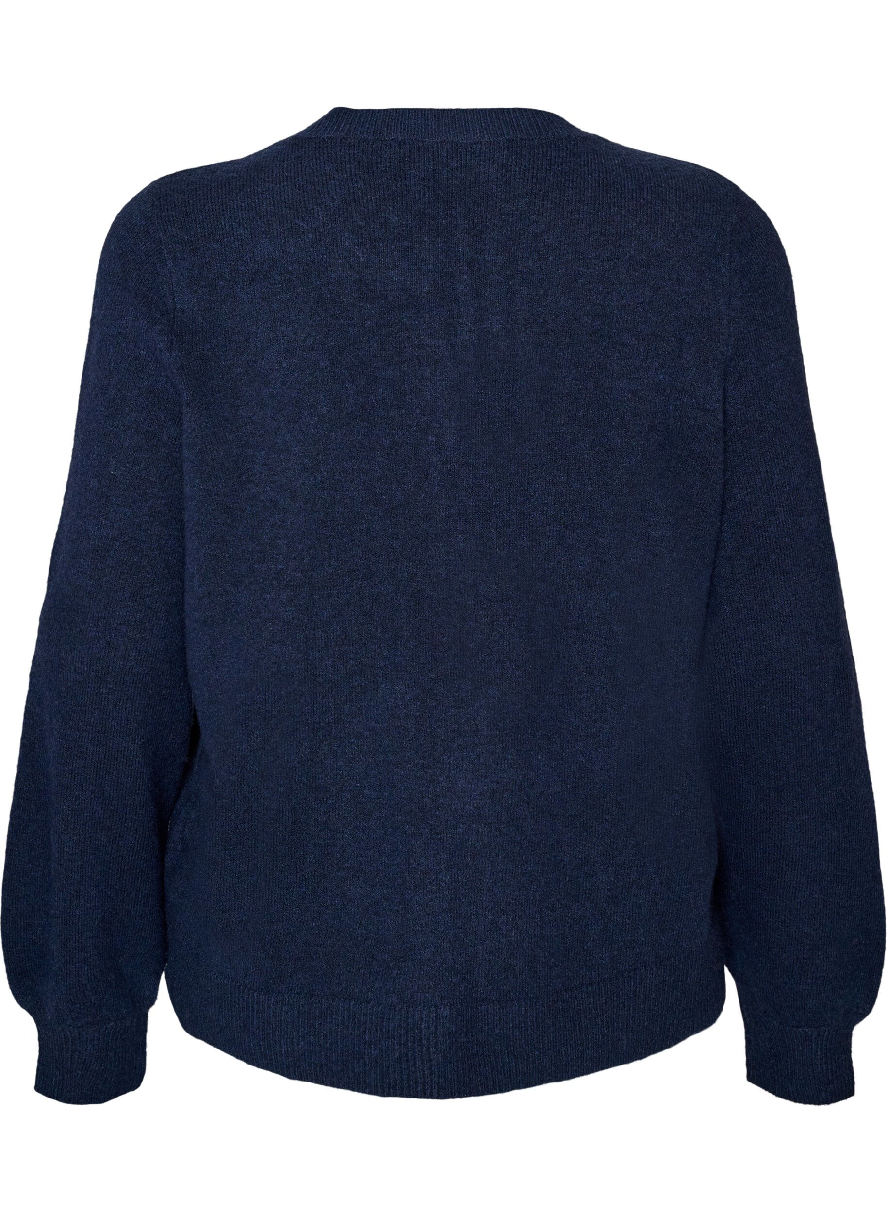 ZizziCardigan en maille douce avec boutons dor&eacute;s, Bleu, Packshot image number 1