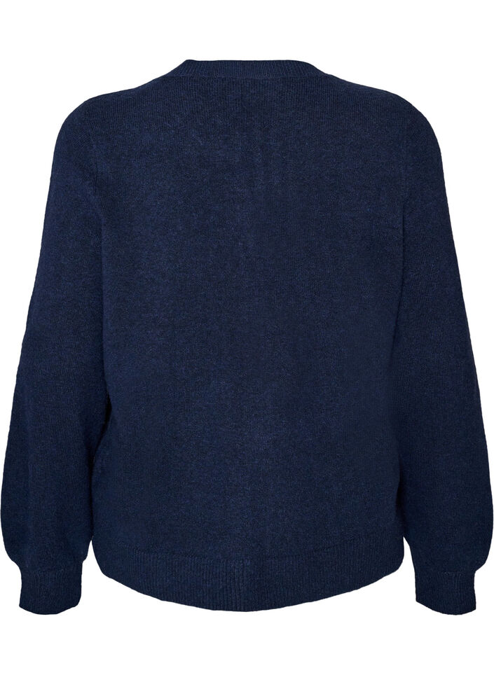 Cardigan en maille douce avec boutons dor&eacute;s, Bleu, Packshot image number 1