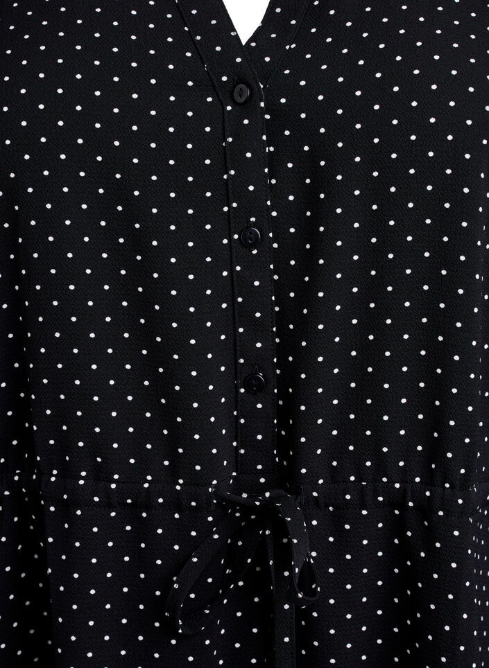 Robe mi-longue avec ceinture à nouer, Noir, Packshot image number 2