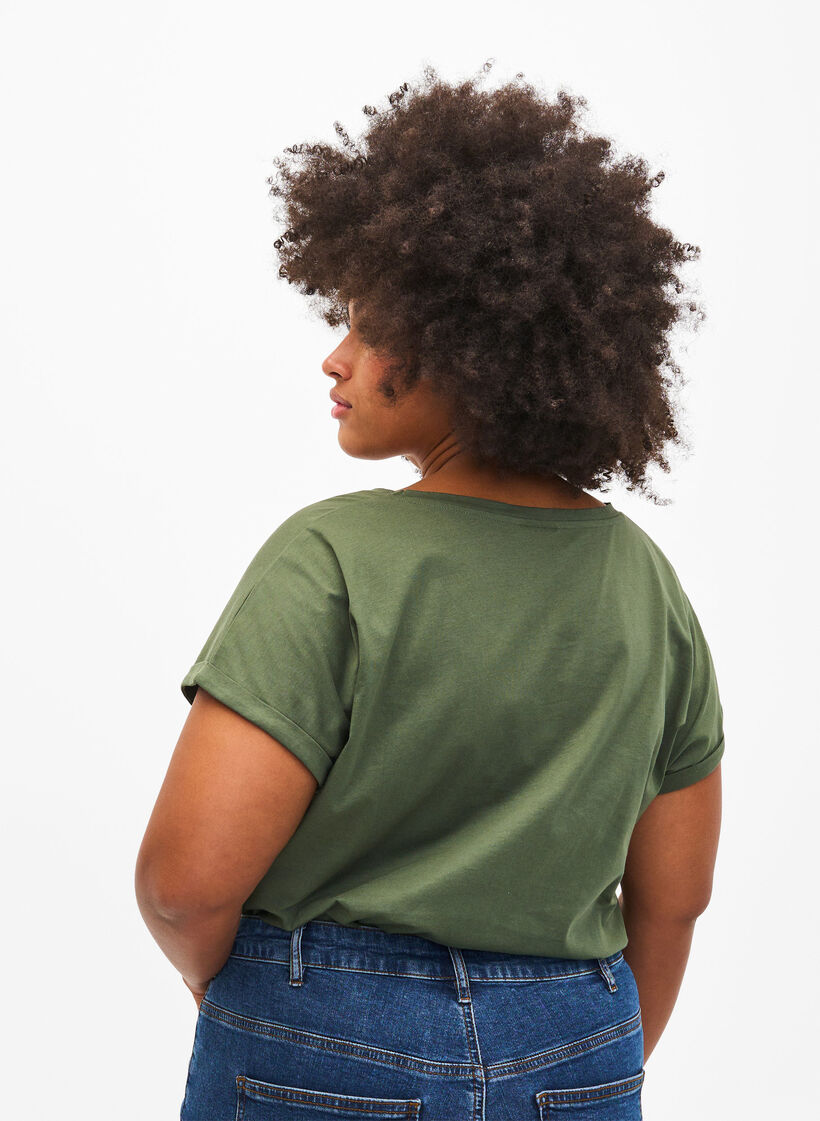 T-shirt en coton biologique avec imprimé doré, Thyme W. Free, Model image number 1