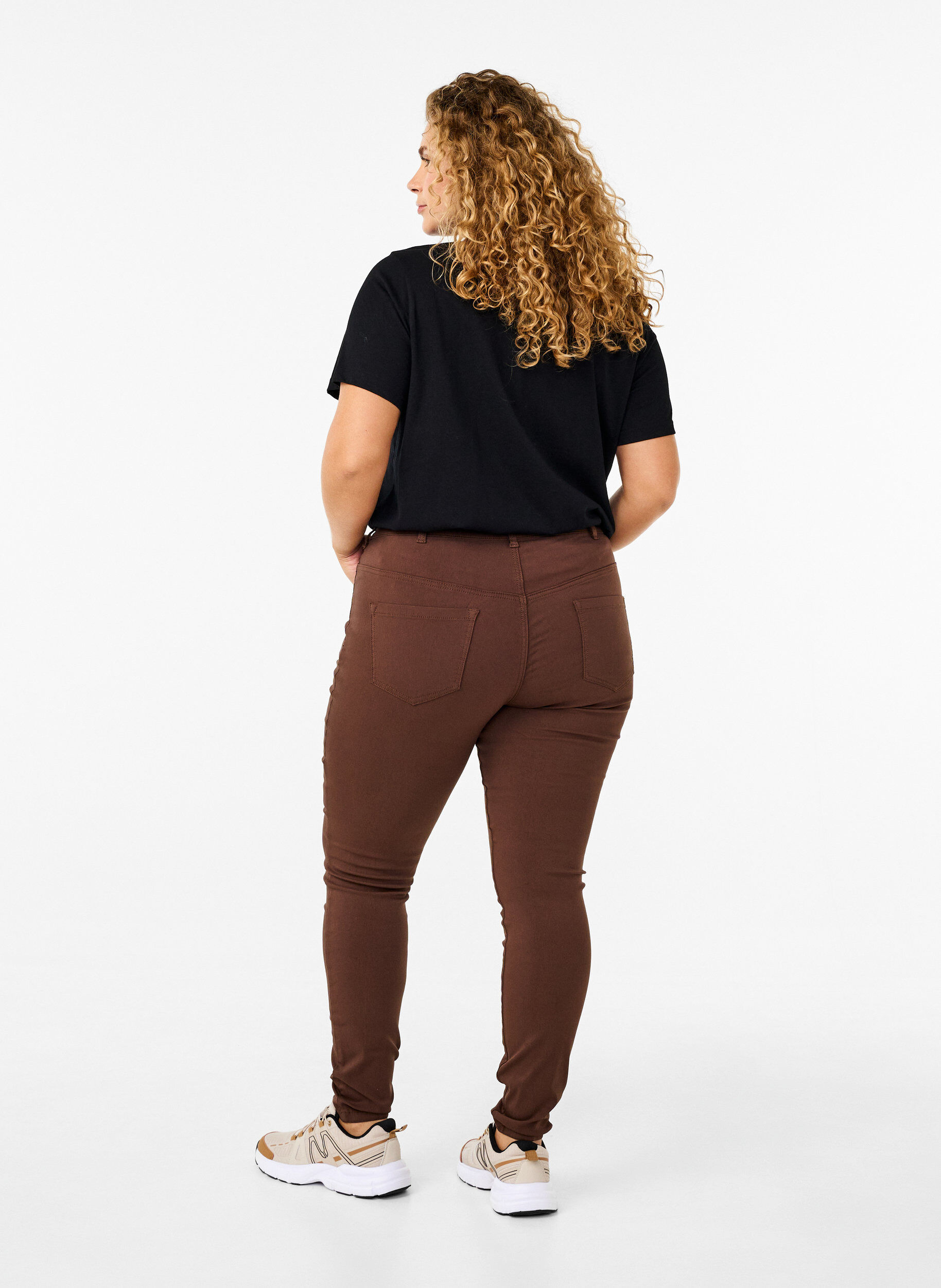 Zizzi Pantalon, Marron, Model image number 1