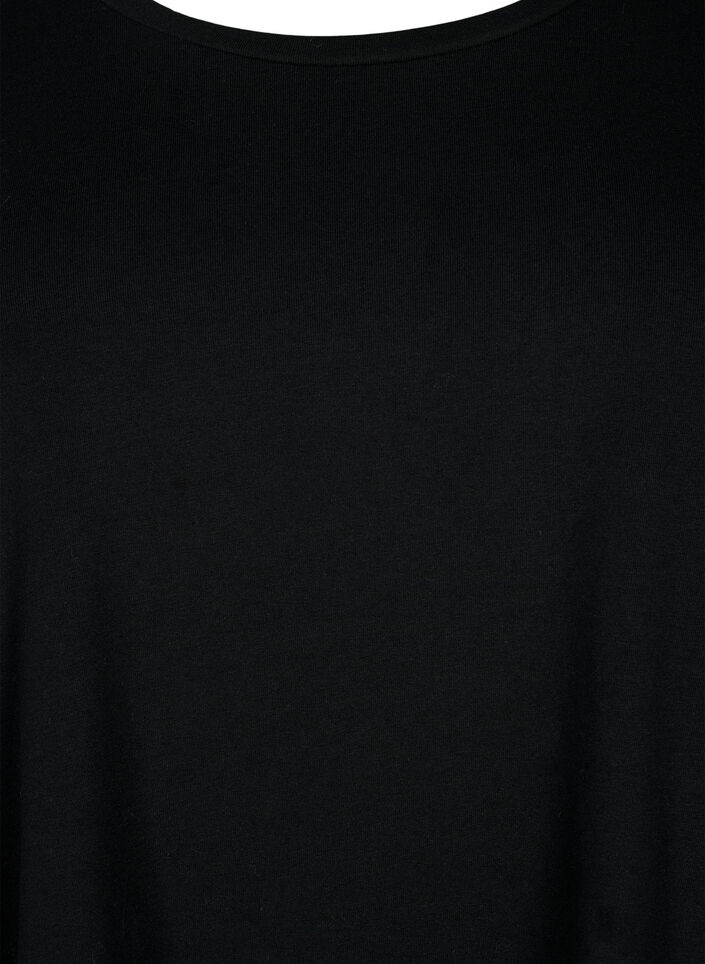 T-shirt en coton de base &agrave; manches 3/4, Noir, Packshot image number 2