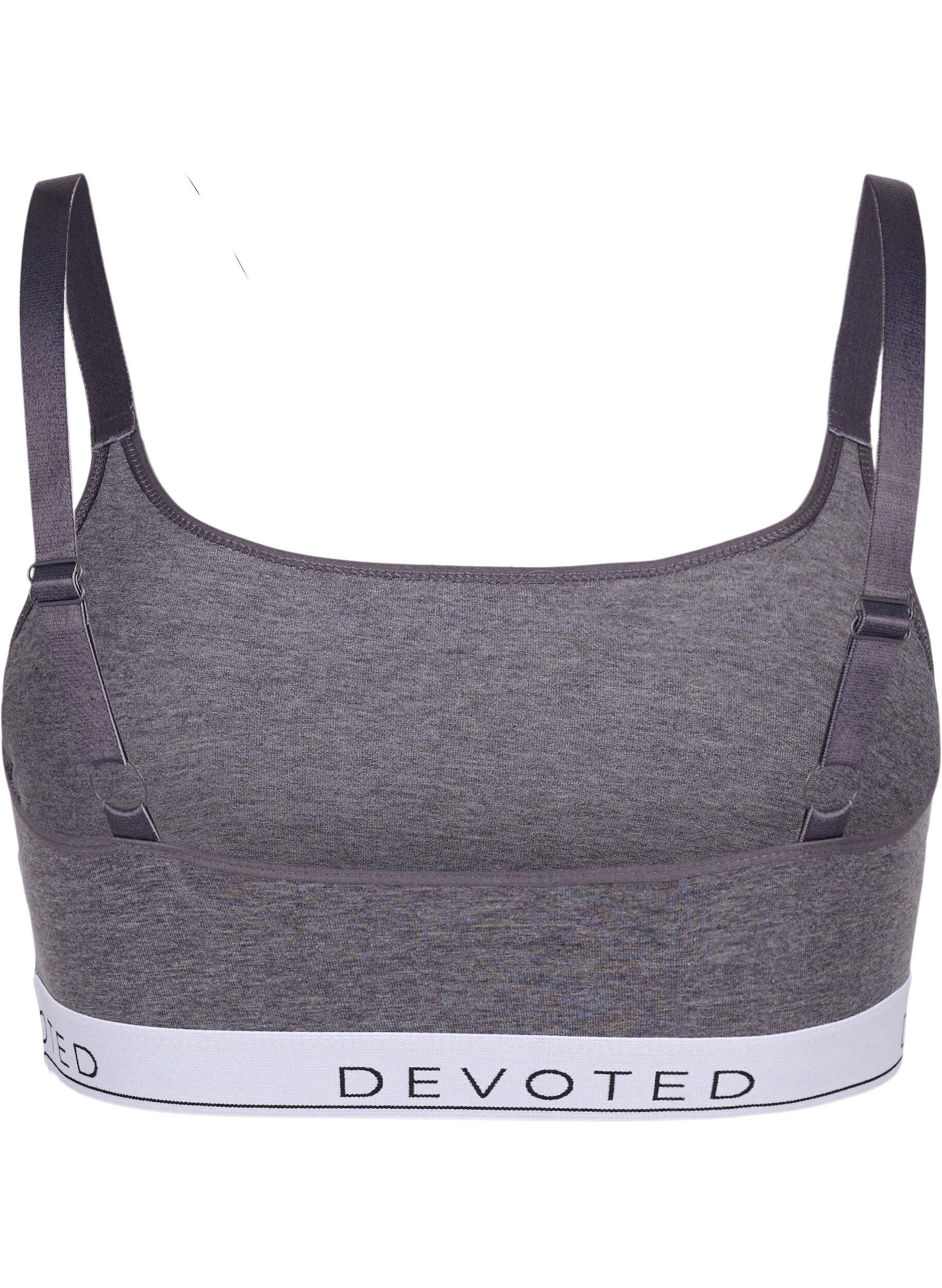 Zizzi Soutien-gorge doux avec bretelles r&eacute;glables, Medium Grey Melange, Packshot image number 1