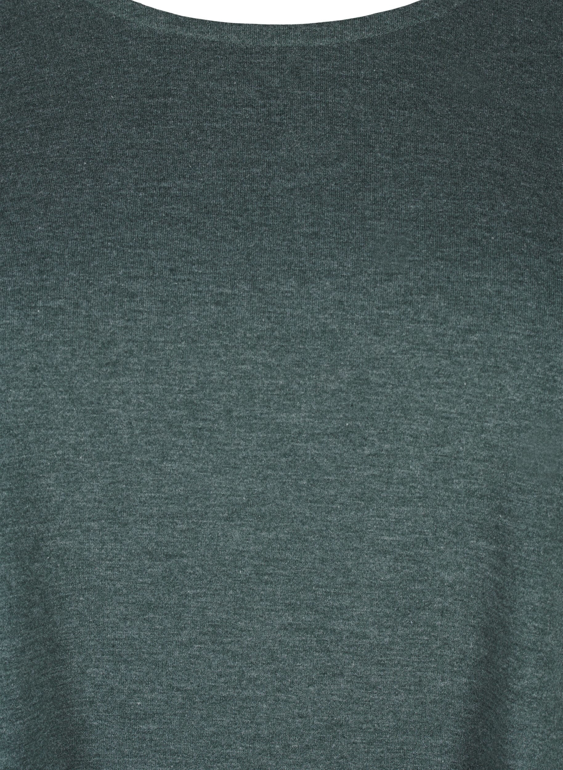 Zizzi T-shirt &agrave; manches longues et &agrave; col rond, Scarab Mel., Packshot image number 2