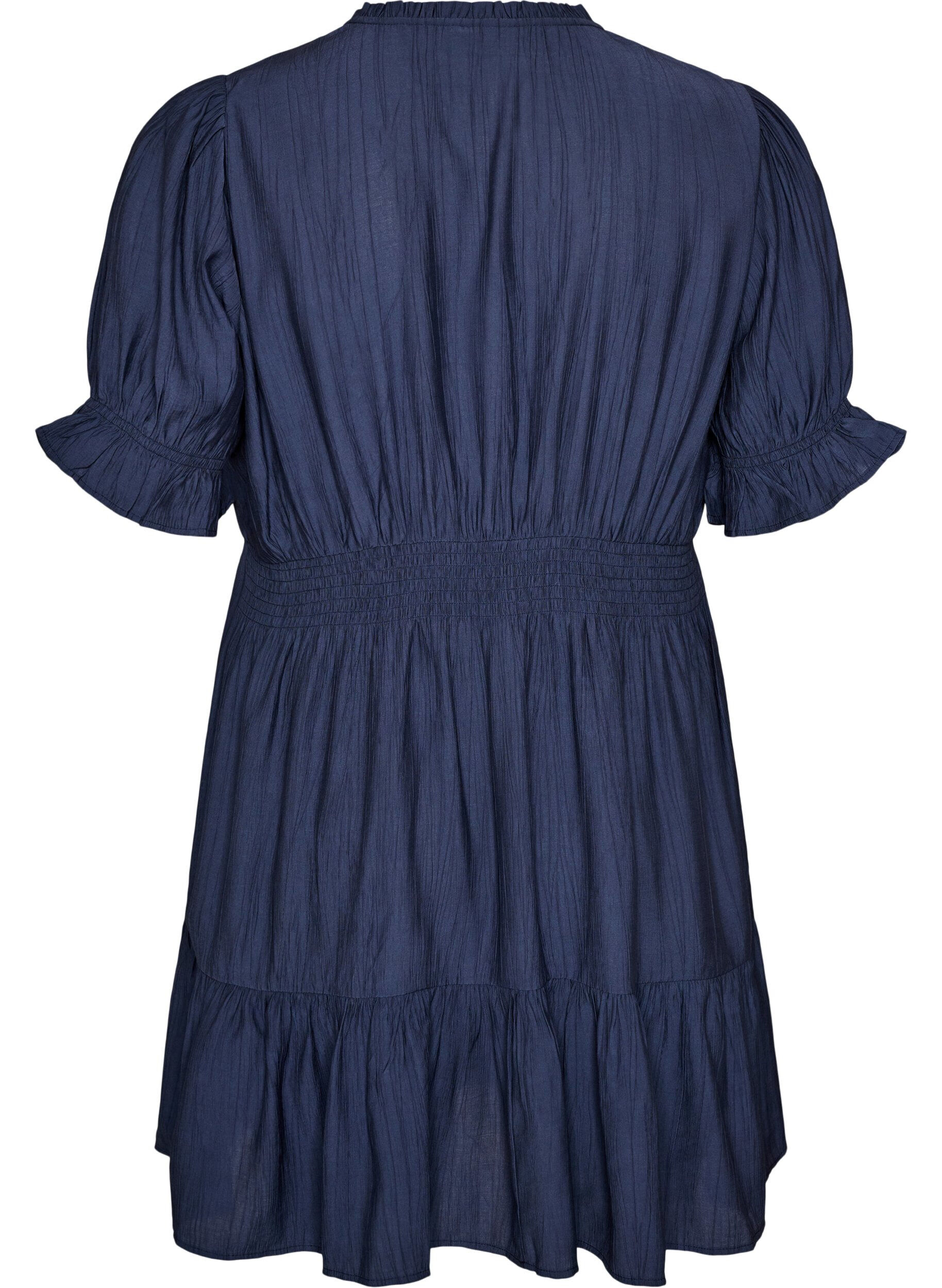 ZizziRobe courte en viscose avec volants, Bleu, Packshot image number 1
