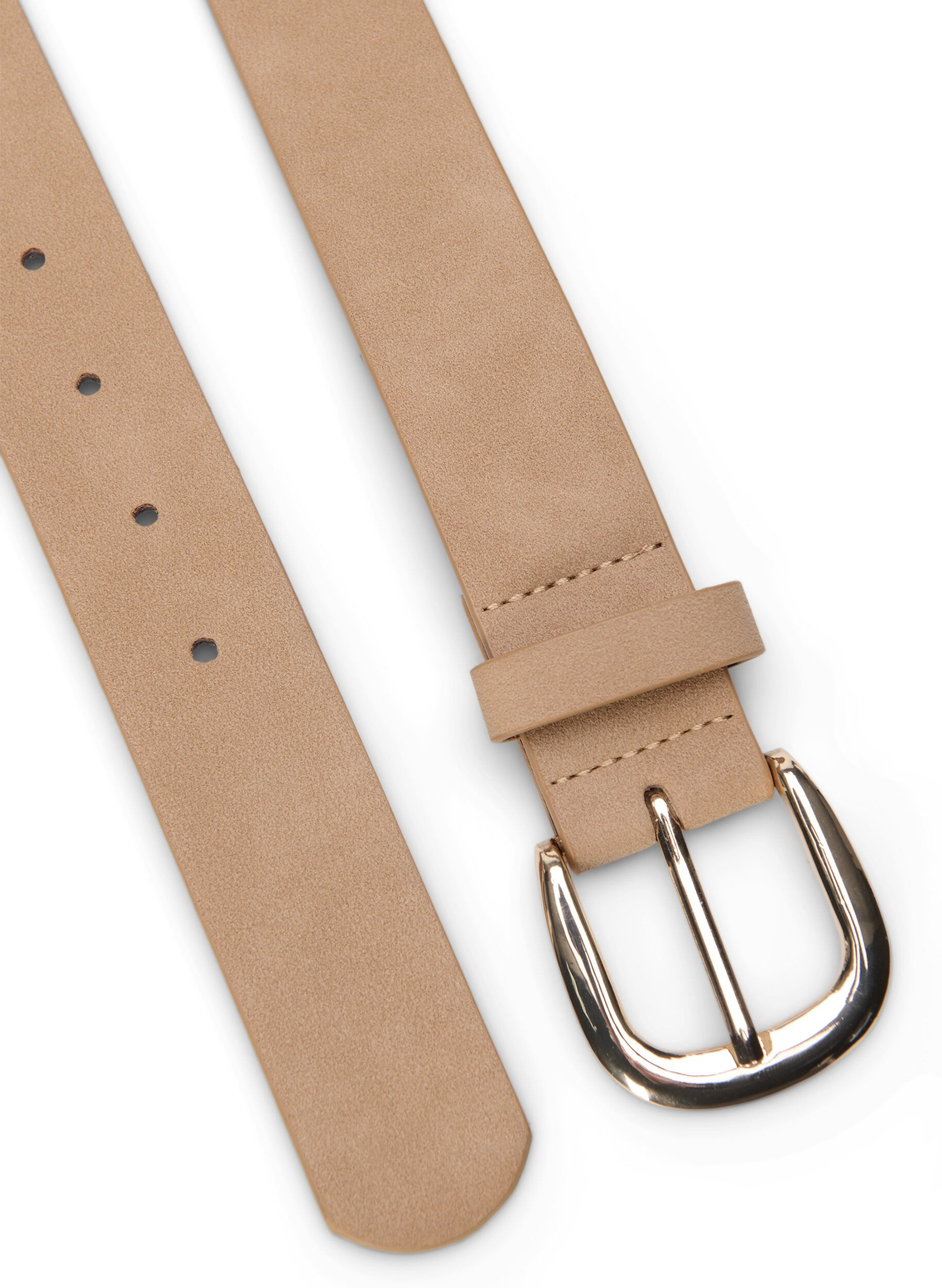 Zizzi Ceinture en simili-cuir &agrave; boucle dor&eacute;e, Beige, Packshot image number 1