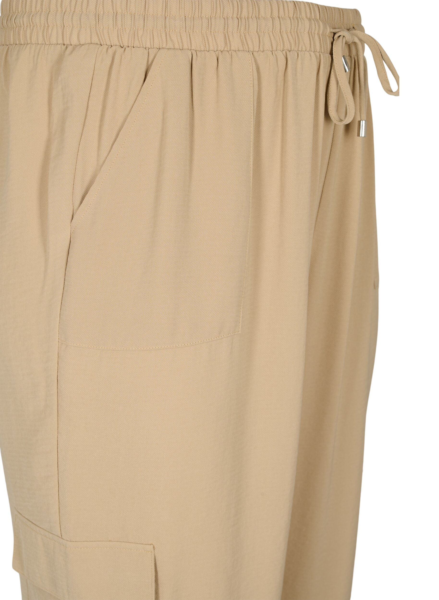 Zizzi Pantalon uni avec grandes poches, Nomad, Packshot image number 2