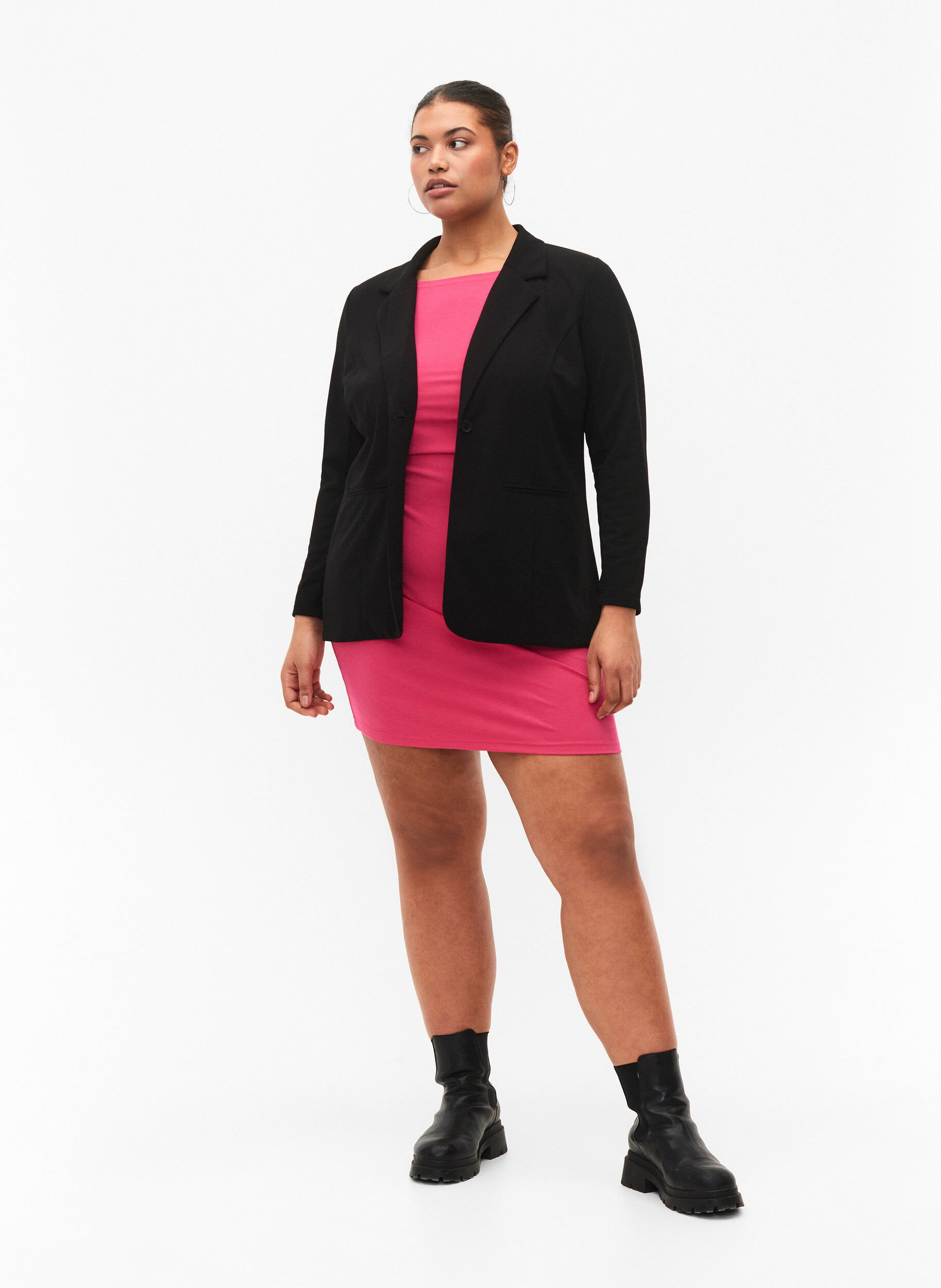 Zizzi Blazer &agrave; poches, Black, Model image number 2