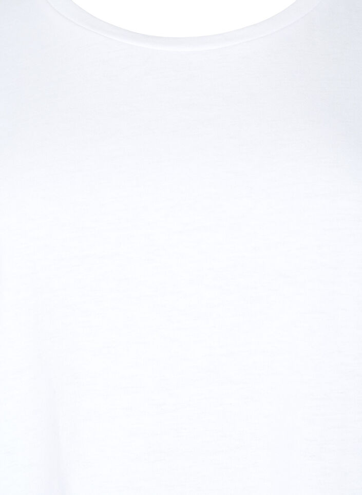 T-shirt &agrave; manches courtes en coton m&eacute;lang&eacute;, Blanc, Packshot image number 2