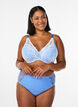 Soutien-gorge rembourr&eacute; avec dentelle et maille, Bleu, Model image number 1