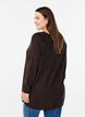 Blouse en maille avec boutons sur le c&ocirc;t&eacute;, Marron, Model image number 2