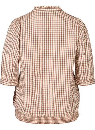 Blouse à carreaux en coton, Coloured Check, Packshot image number 1