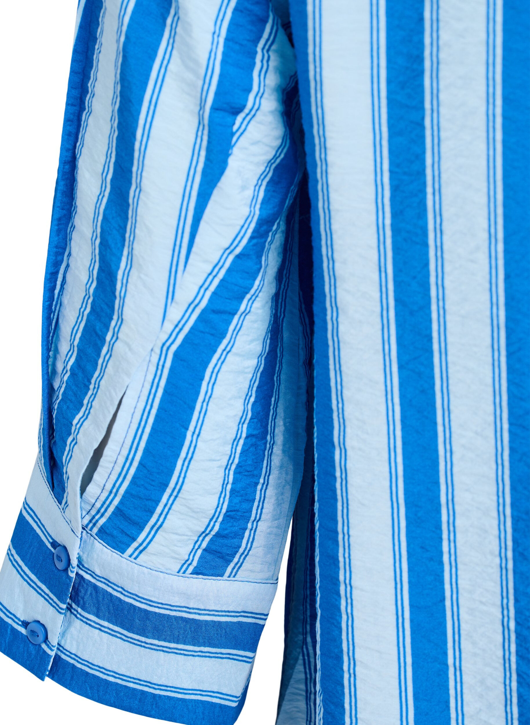 Zizzi Robe courte avec col et poche poitrine, Bleu, Packshot image number 3