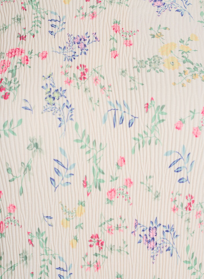 Robe &agrave; imprim&eacute; floral et texture ondul&eacute;e, Beige, Packshot image number 2