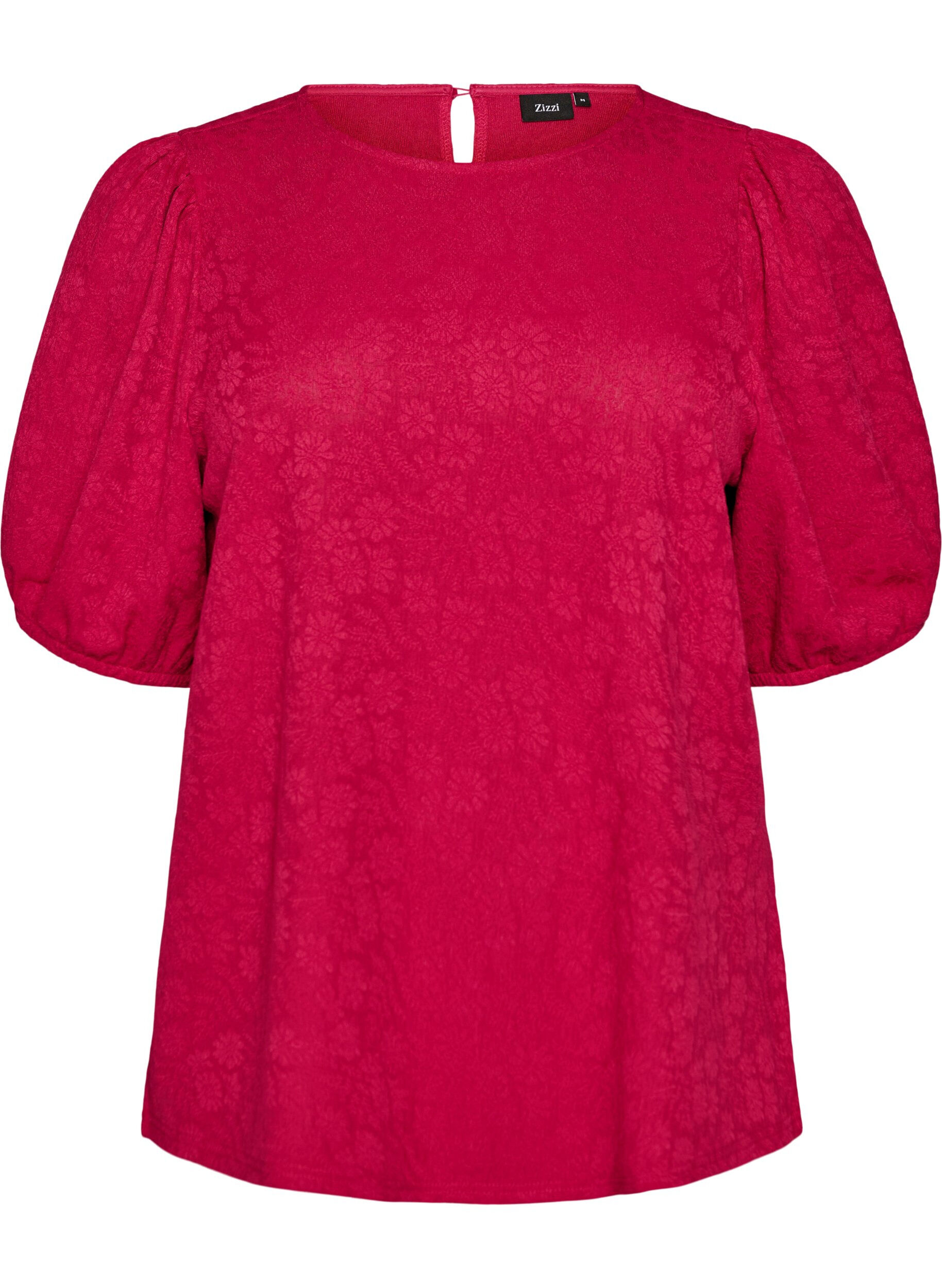 ZizziBlouse textur&eacute;e &agrave; manches courtes, Rose, Packshot image number 0