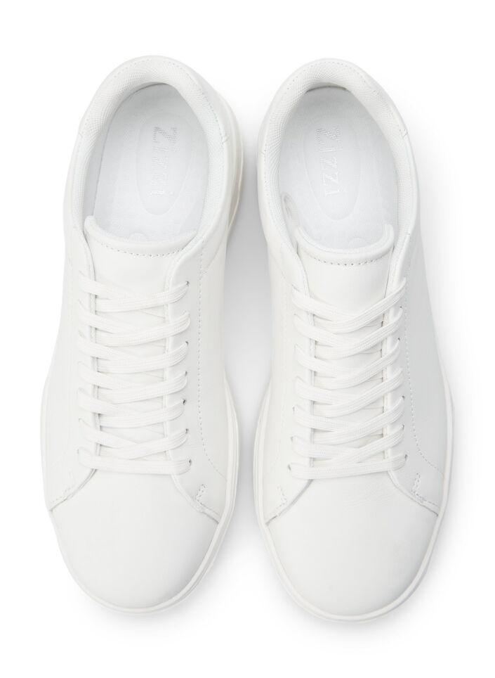 Baskets larges en cuir, White, Packshot image number 1