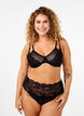 Soutien-gorge couvrant avec dentelle et maille, Black, Model image number 2