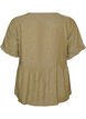 Blouse en lin et viscose avec un col en V et une fermeture boutonn&eacute;e, Vert, Packshot image number 1