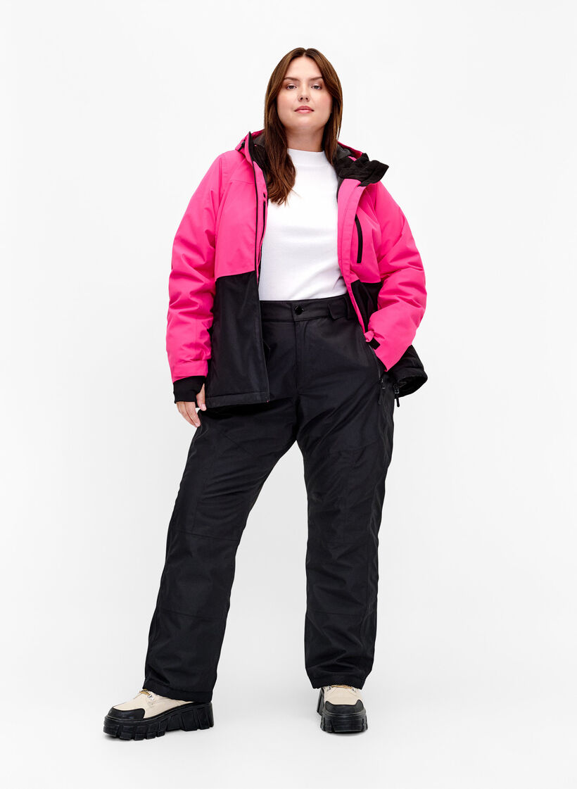Veste de ski bicolore avec capuche, Fuchsia Purple Comb, Model image number 3