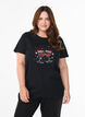T-shirt de No&euml;l en coton bio, Noir, Model image number 0