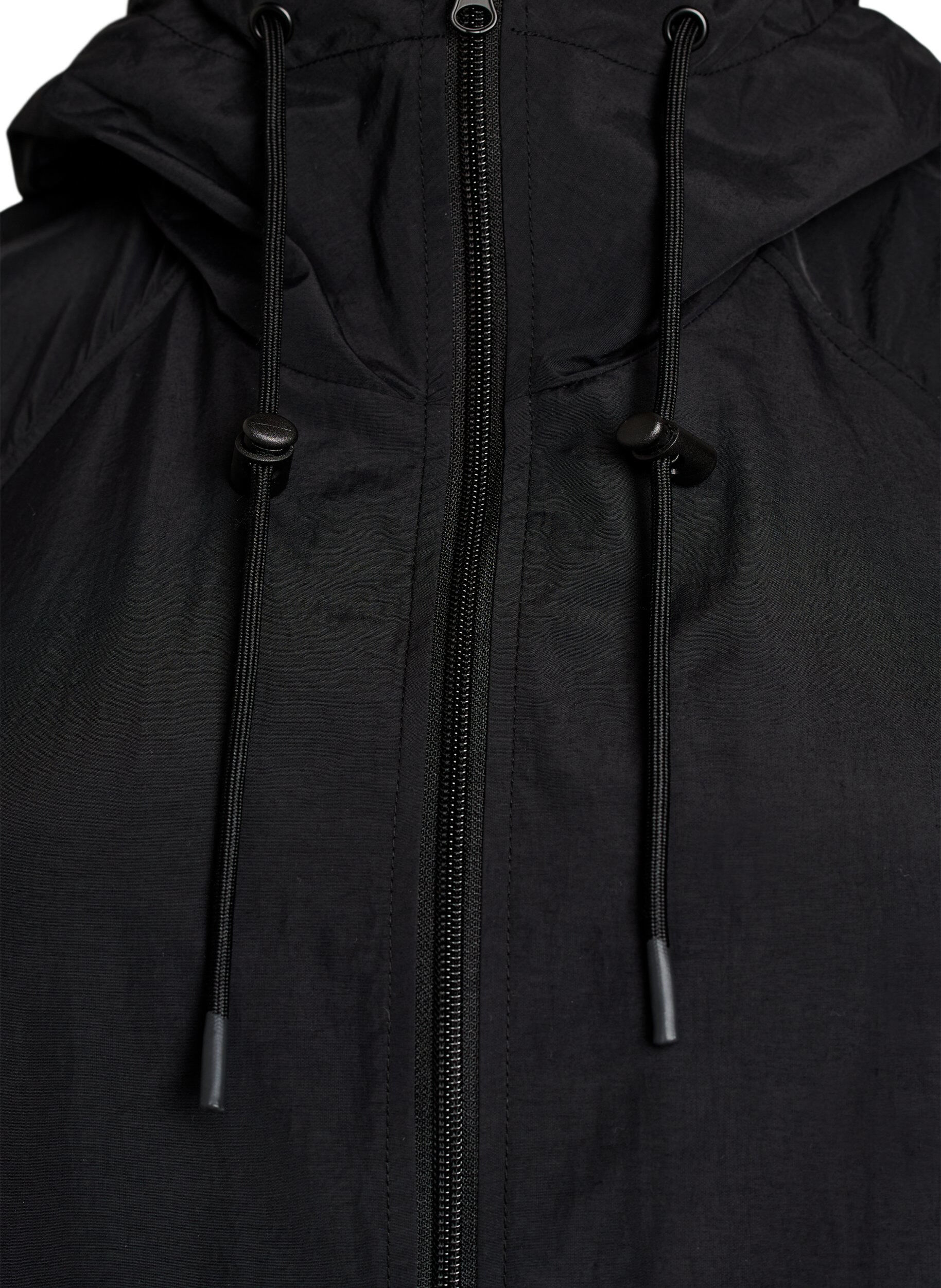Zizzi Veste l&eacute;g&egrave;re &agrave; capuche avec poches, Noir, Packshot image number 2