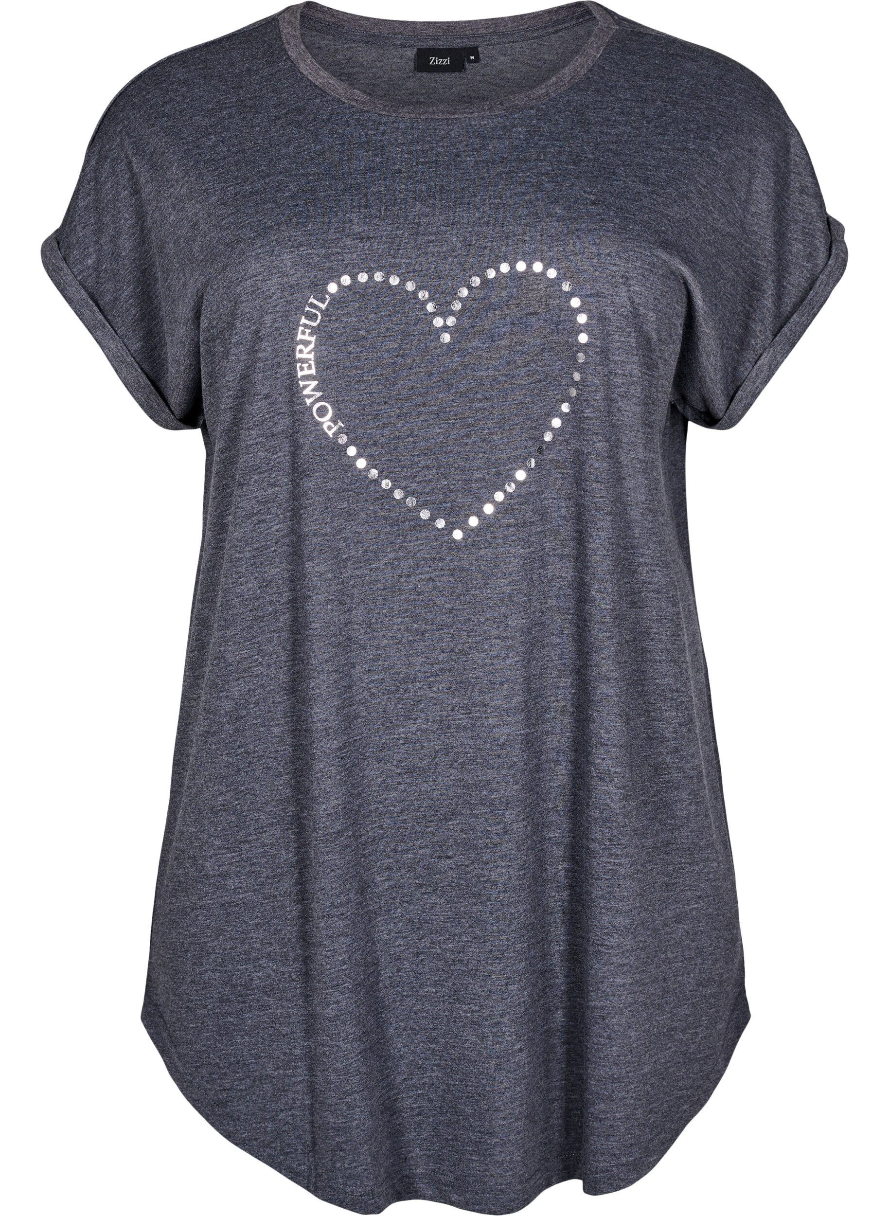 Zizzi Chemise de nuit &agrave; manches courtes avec imprim&eacute; texte, , Packshot image number 0