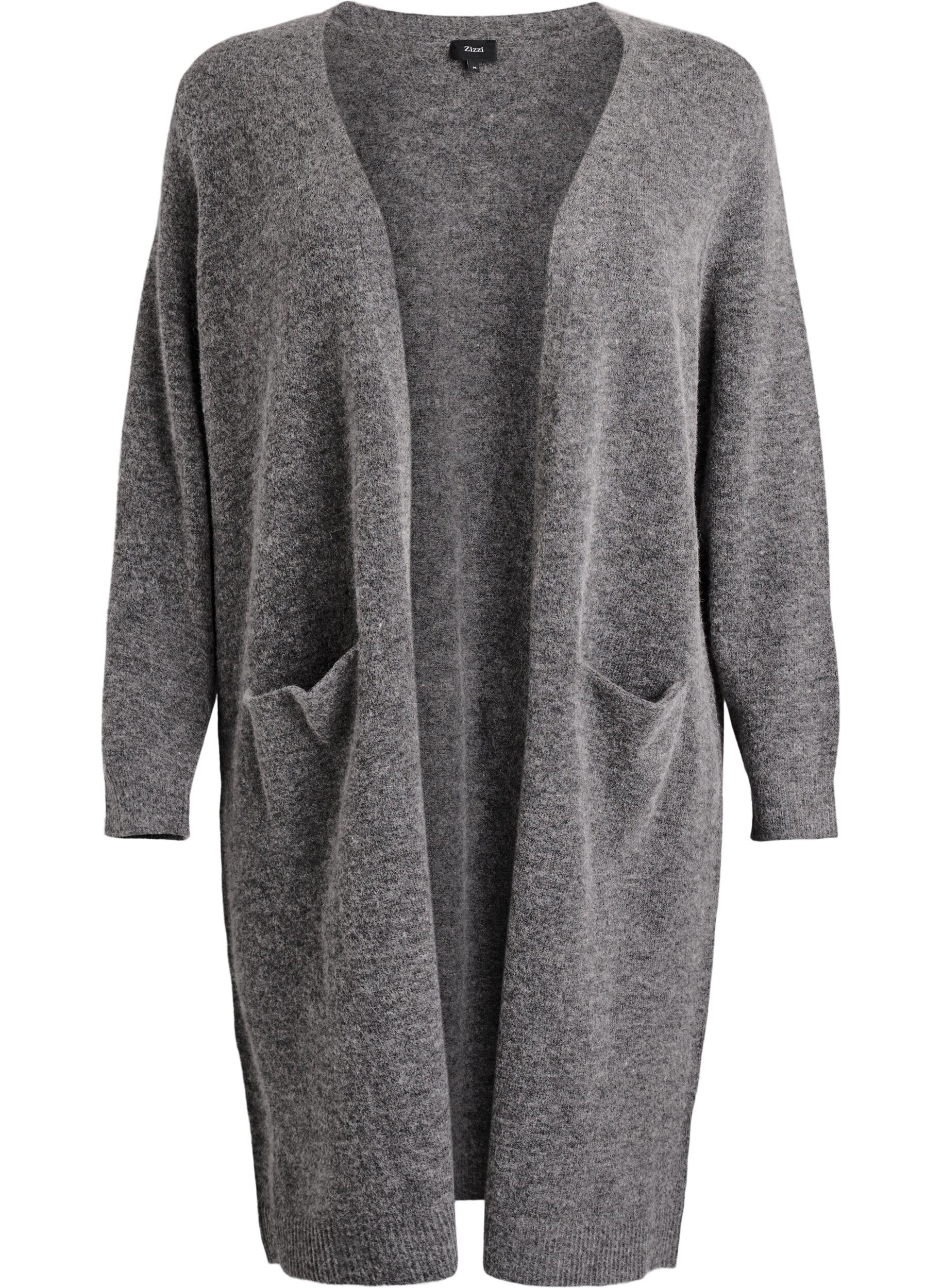 Cardigan long en laine et alpaga