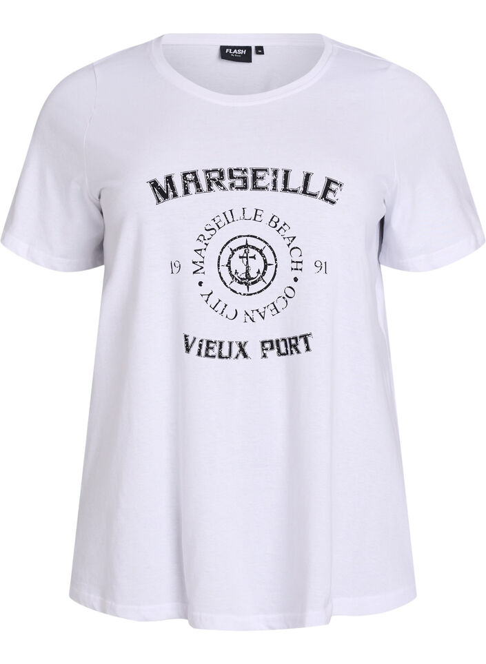 T-shirt imprim&eacute;, Blanc, Packshot image number 0