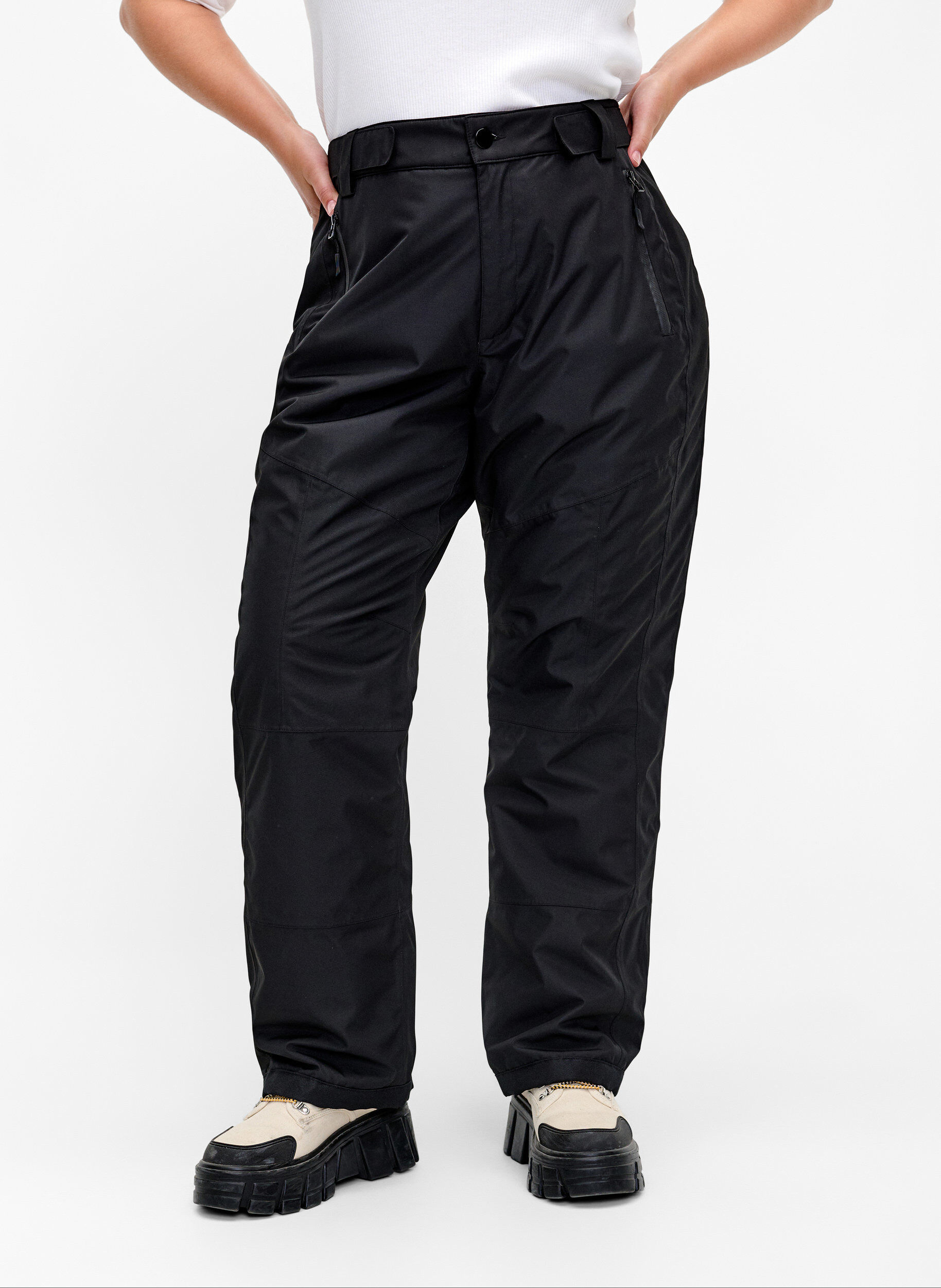 Zizzi Pantalon de ski avec taille r&eacute;glable, Black, Model image number 2